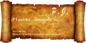 Plachki Jonatán névjegykártya